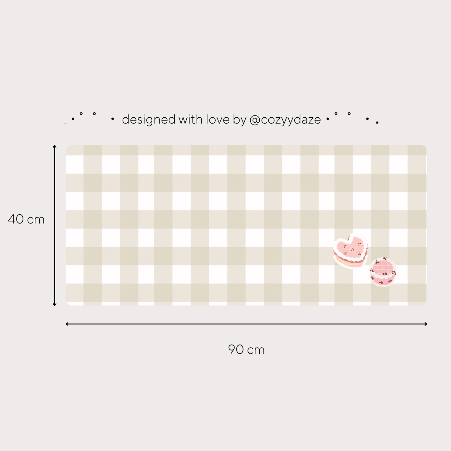 Beige Pastel Plaid Deskmat