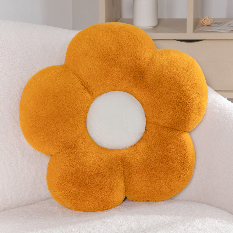 Gold flower shaped pillow cushion front view
