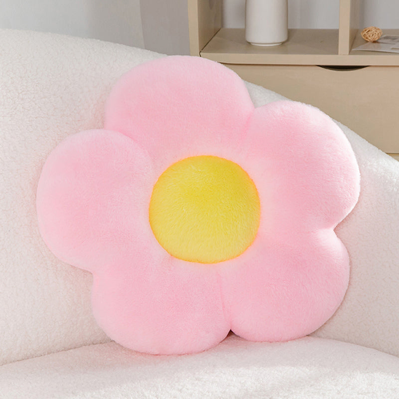 Pink flower shaped pillow cushion front view